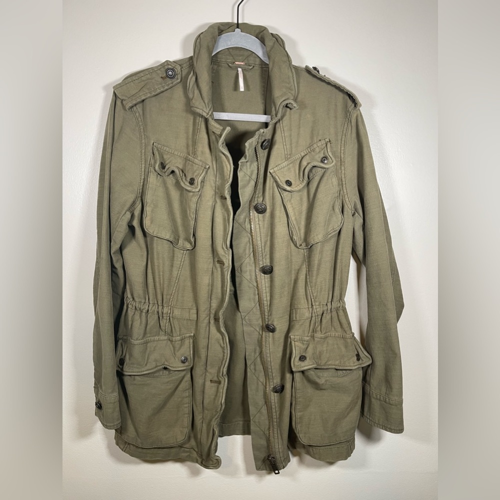 Free People Not Your Brother’s Surplus Jacket Olive Green Size Small retail $168 - Picture 5 of 8